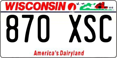 WI license plate 870XSC