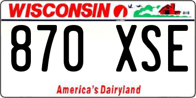 WI license plate 870XSE