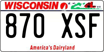 WI license plate 870XSF