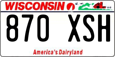 WI license plate 870XSH