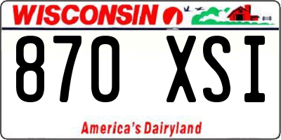 WI license plate 870XSI