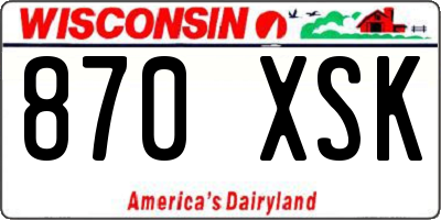 WI license plate 870XSK