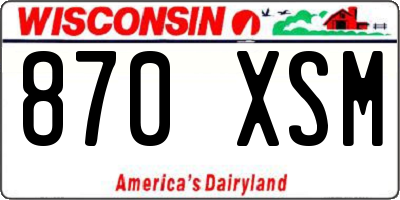 WI license plate 870XSM