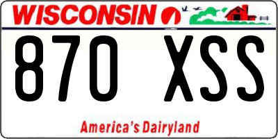 WI license plate 870XSS