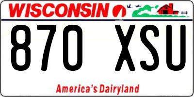 WI license plate 870XSU