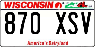 WI license plate 870XSV