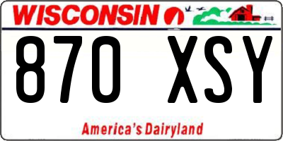 WI license plate 870XSY