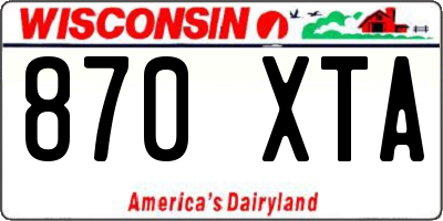 WI license plate 870XTA