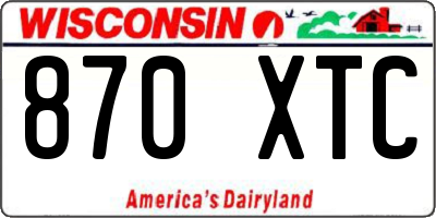 WI license plate 870XTC