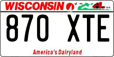 WI license plate 870XTE
