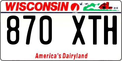 WI license plate 870XTH