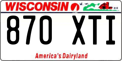WI license plate 870XTI