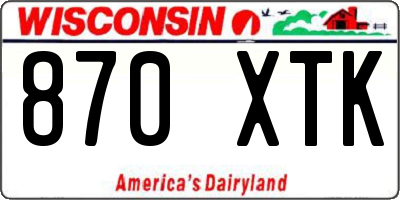 WI license plate 870XTK