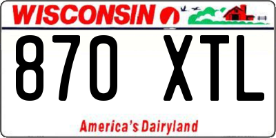 WI license plate 870XTL
