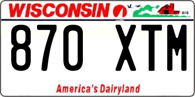 WI license plate 870XTM