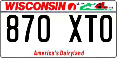 WI license plate 870XTO