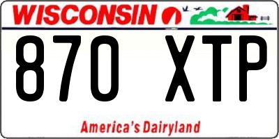 WI license plate 870XTP