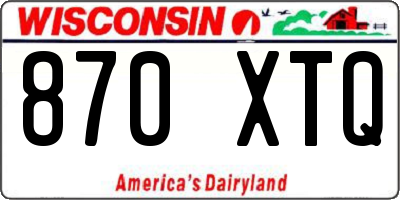 WI license plate 870XTQ