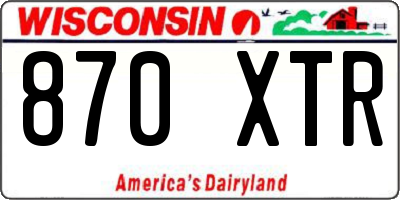 WI license plate 870XTR
