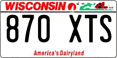WI license plate 870XTS