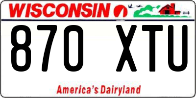 WI license plate 870XTU