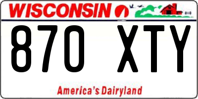 WI license plate 870XTY
