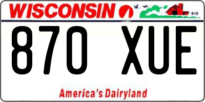 WI license plate 870XUE