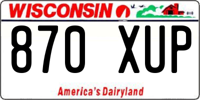 WI license plate 870XUP