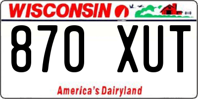 WI license plate 870XUT
