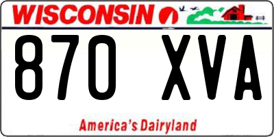 WI license plate 870XVA