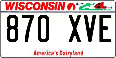 WI license plate 870XVE
