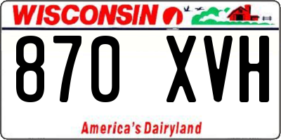 WI license plate 870XVH