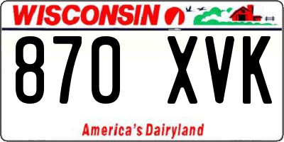 WI license plate 870XVK