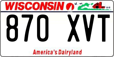 WI license plate 870XVT