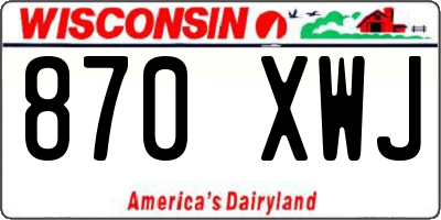 WI license plate 870XWJ