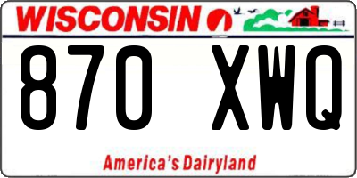 WI license plate 870XWQ