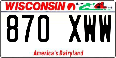 WI license plate 870XWW