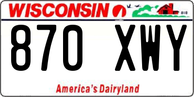 WI license plate 870XWY