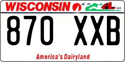 WI license plate 870XXB