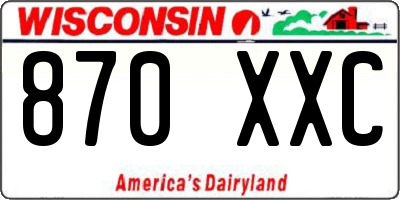 WI license plate 870XXC