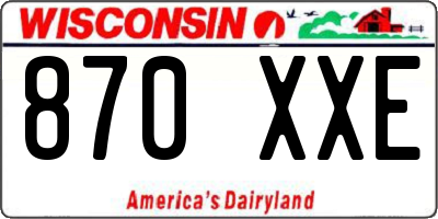 WI license plate 870XXE