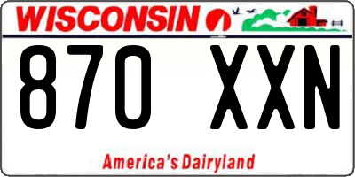 WI license plate 870XXN