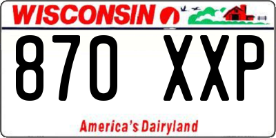 WI license plate 870XXP