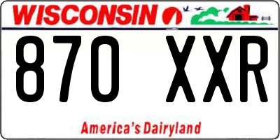 WI license plate 870XXR