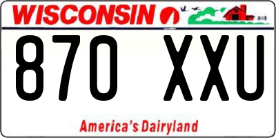 WI license plate 870XXU