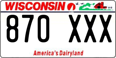 WI license plate 870XXX