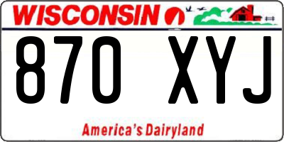 WI license plate 870XYJ