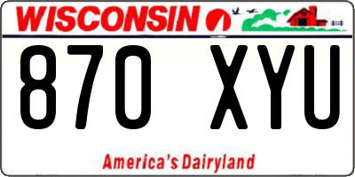 WI license plate 870XYU