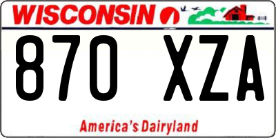 WI license plate 870XZA