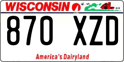 WI license plate 870XZD